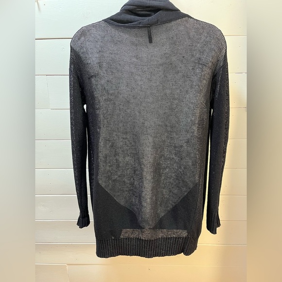 SARAH PACINI – Black Open-Front Knit Cardigan – One Size - Picture 7 of 16